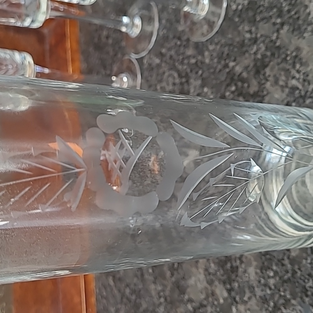 Vintage Javit Handcut Crystal Cordial Decanter with 6 Glasses - Picture 7 of 16